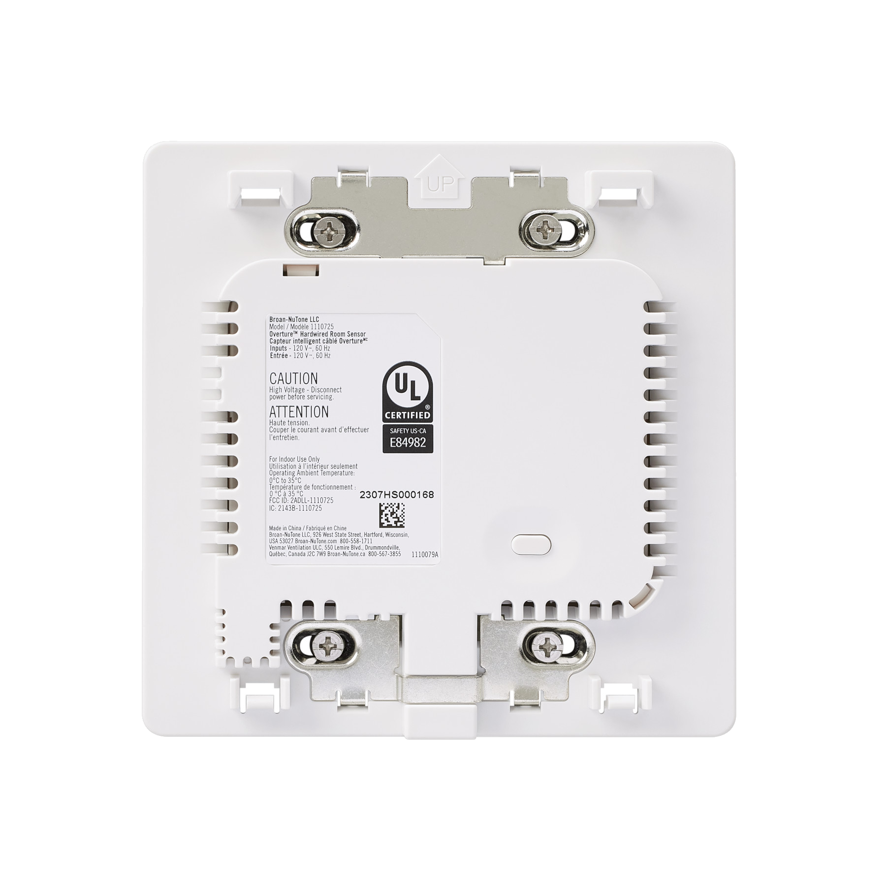 Mounting plate of the Overture Hardwired Room Sensor