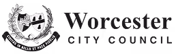 Worcester City Council logo with a shield featuring city symbols and motto.