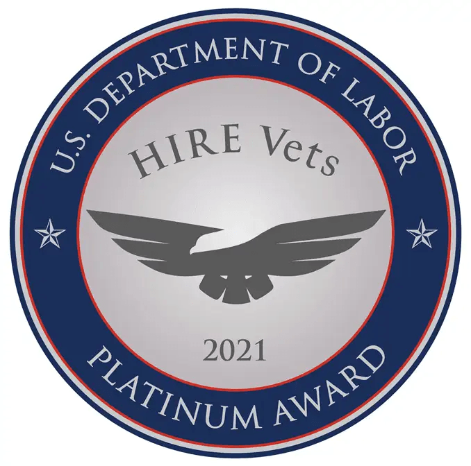 Hire Vets Platinum Award