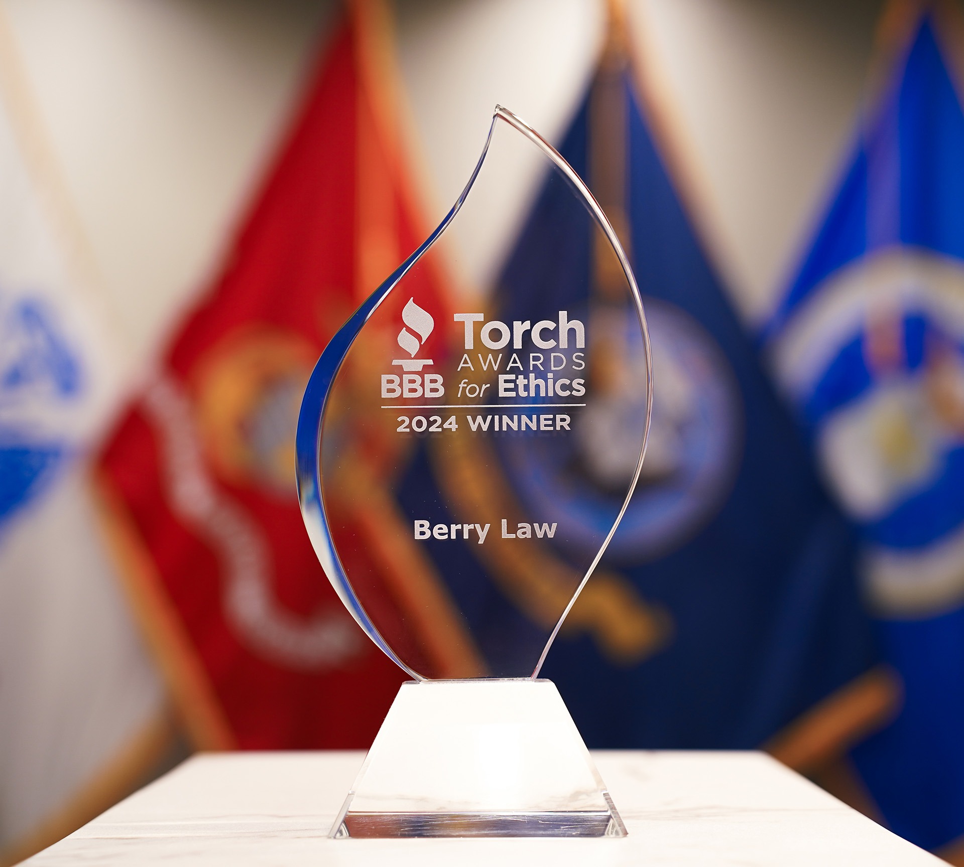 better business bureau torch award awarded to berry law for ethical leadership
