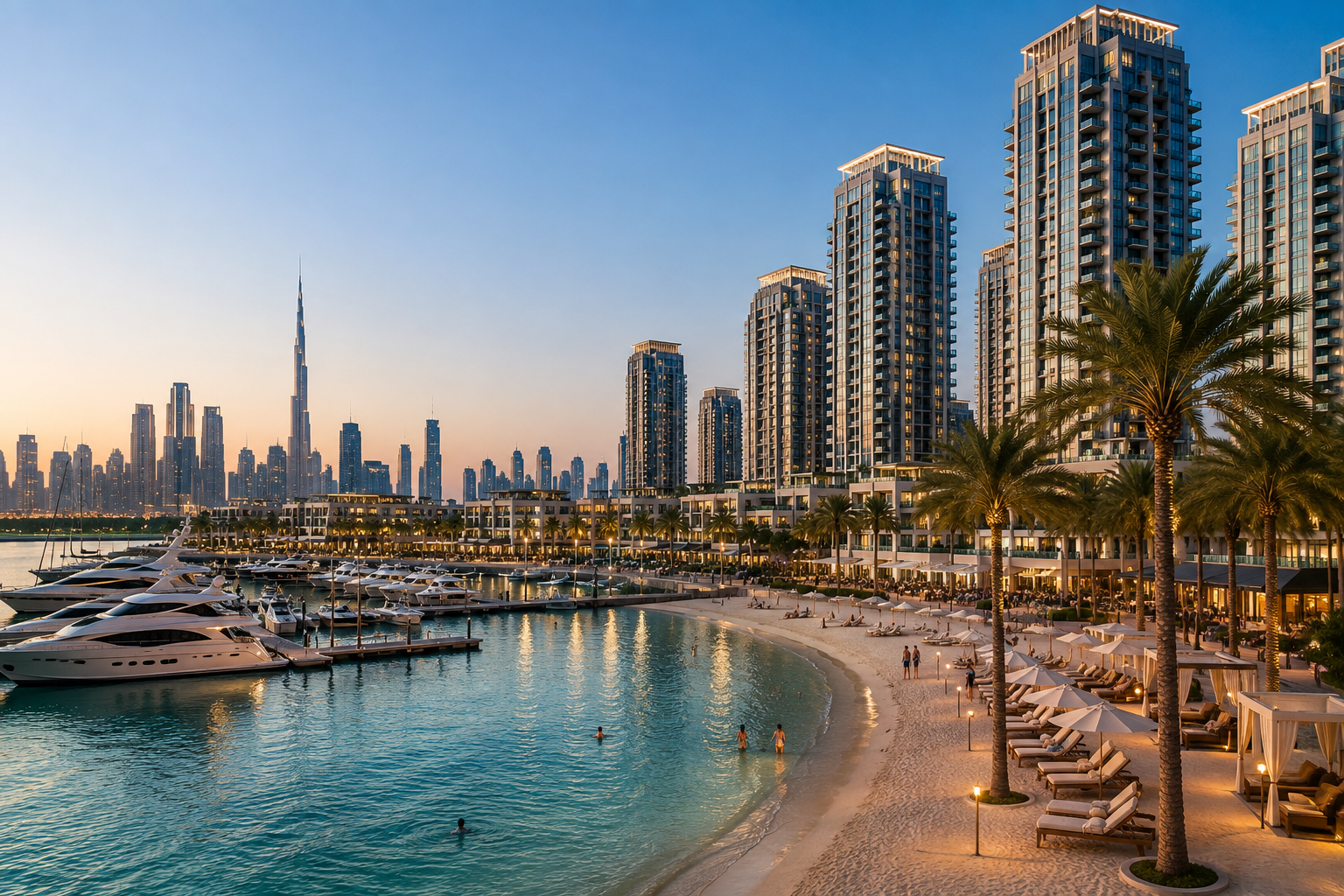 waterfront buildings in dubai