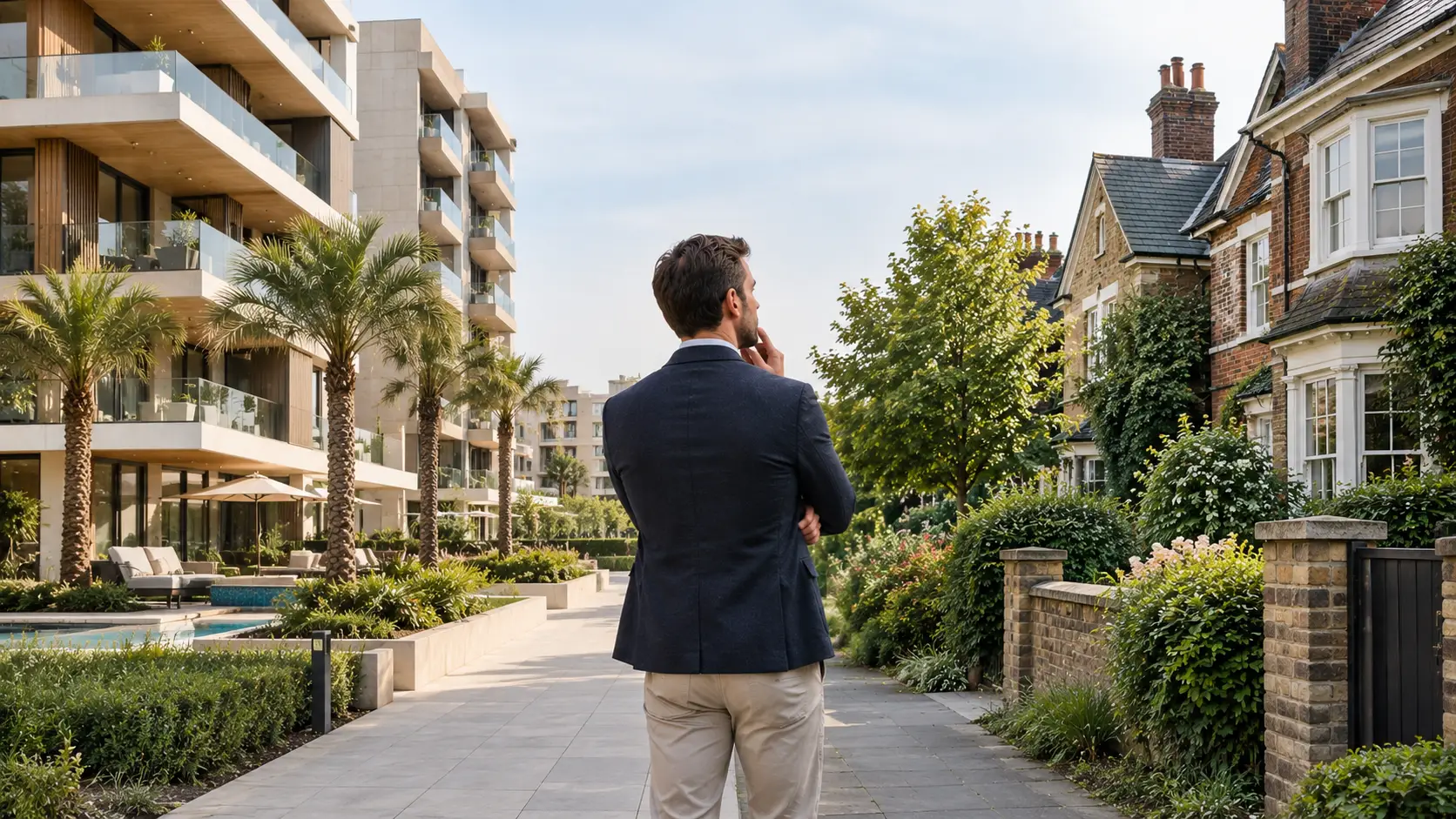 UK investor comparing Dubai and UK property investment options