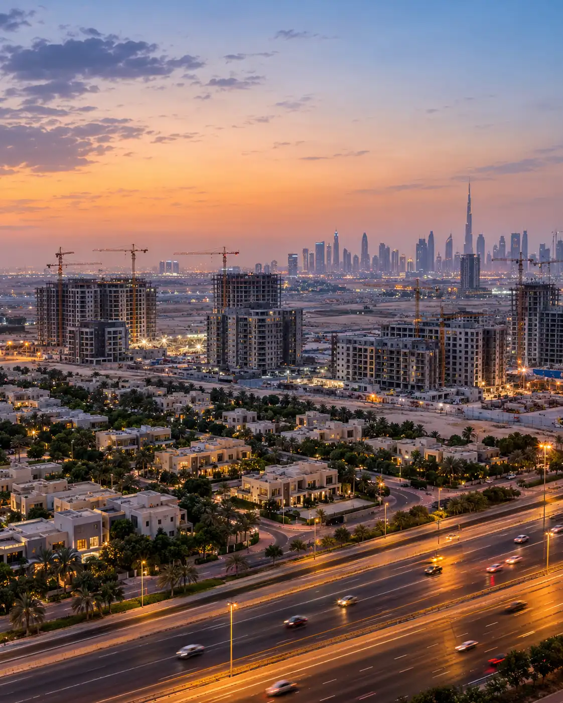 dubai skyline at twilight