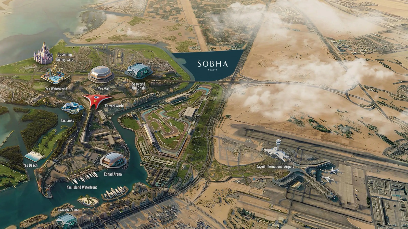 sobha city location top view
