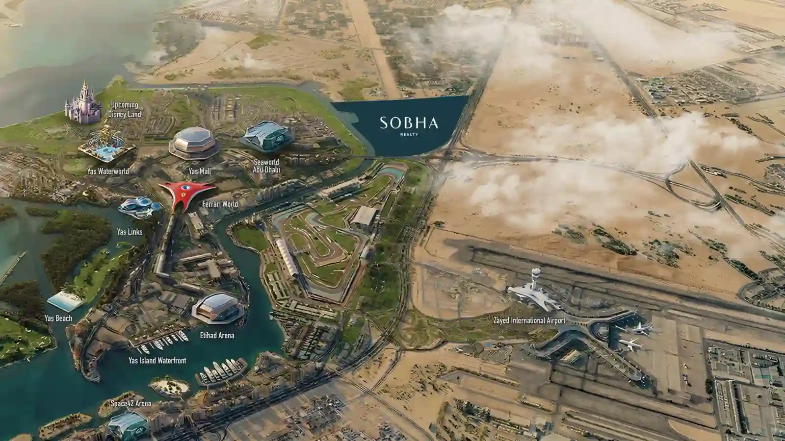 sobha city location top view