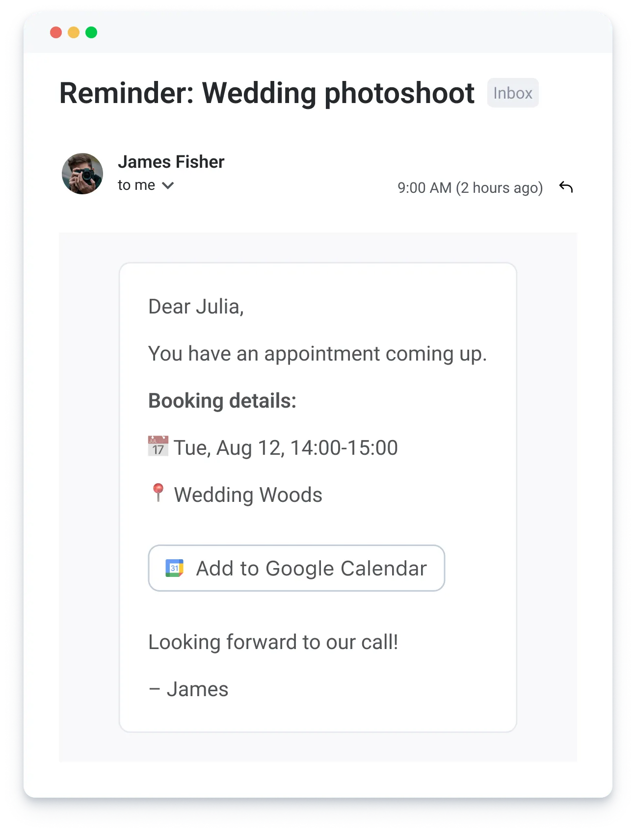 Event booking interface with a photo of a person taking pictures on a mountain and max attendees highlighted.