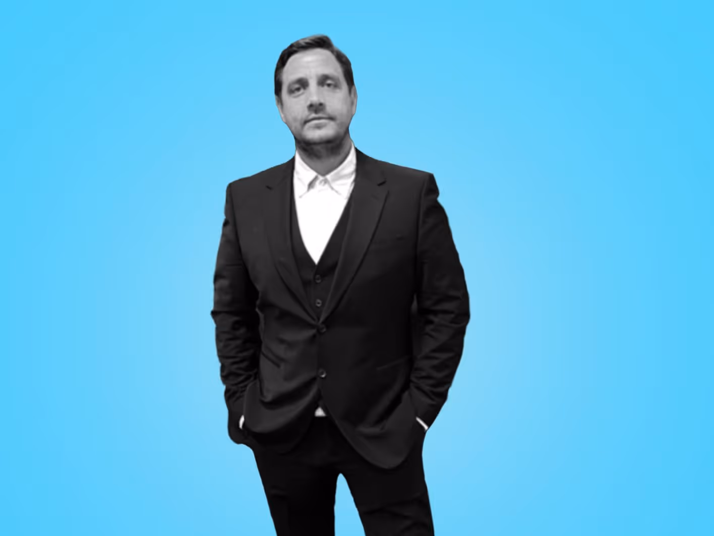 image of John Holland on blue background