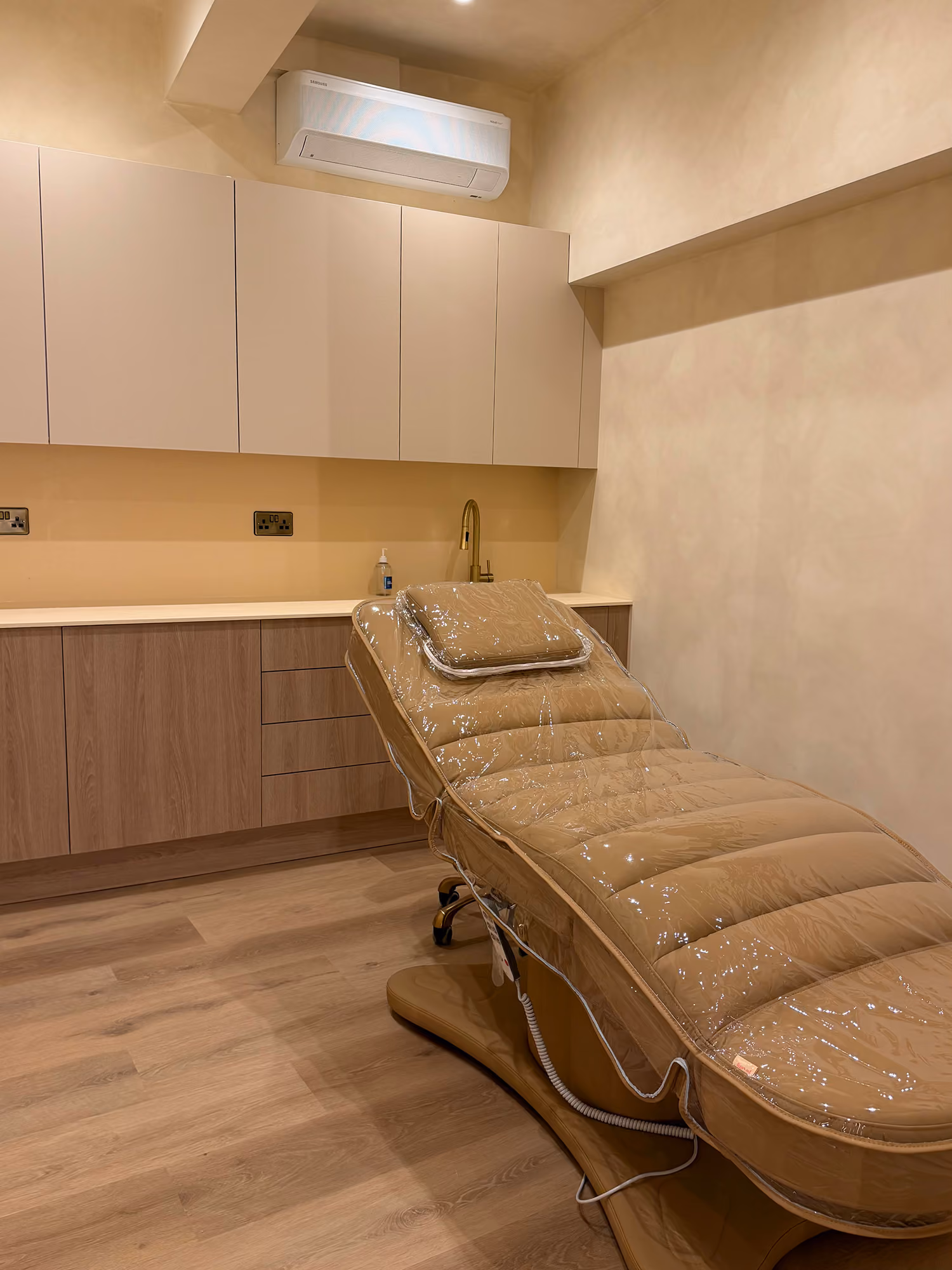 Our treatment room radiate with treatment bed and beauty facilities