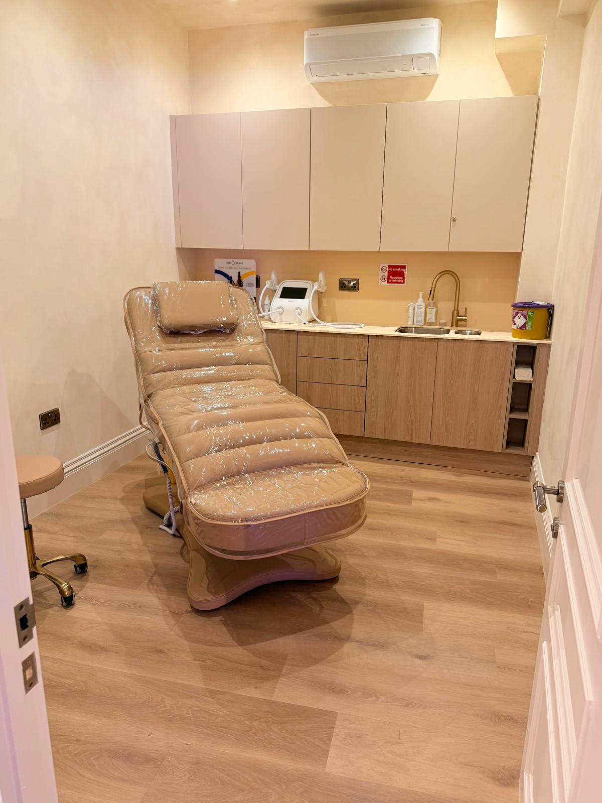 Our treatment room restore with treatment bed and beauty facilities