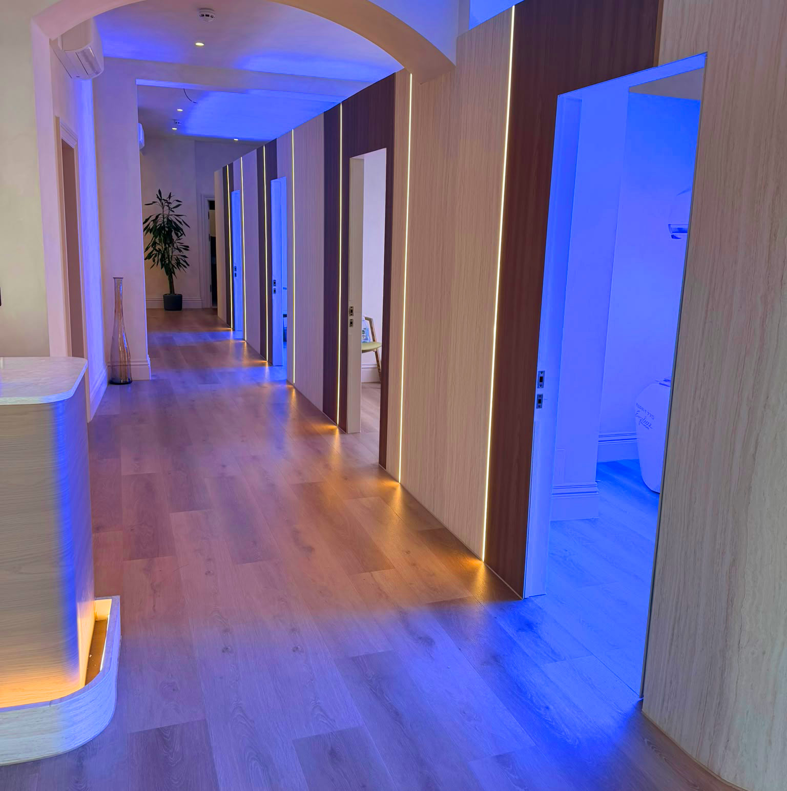 The view of the Rejuven8 sunbed rooms