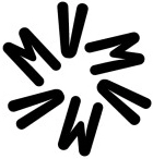 Logo abstrait formant un cercle avec des lettres M, V, A en noir.