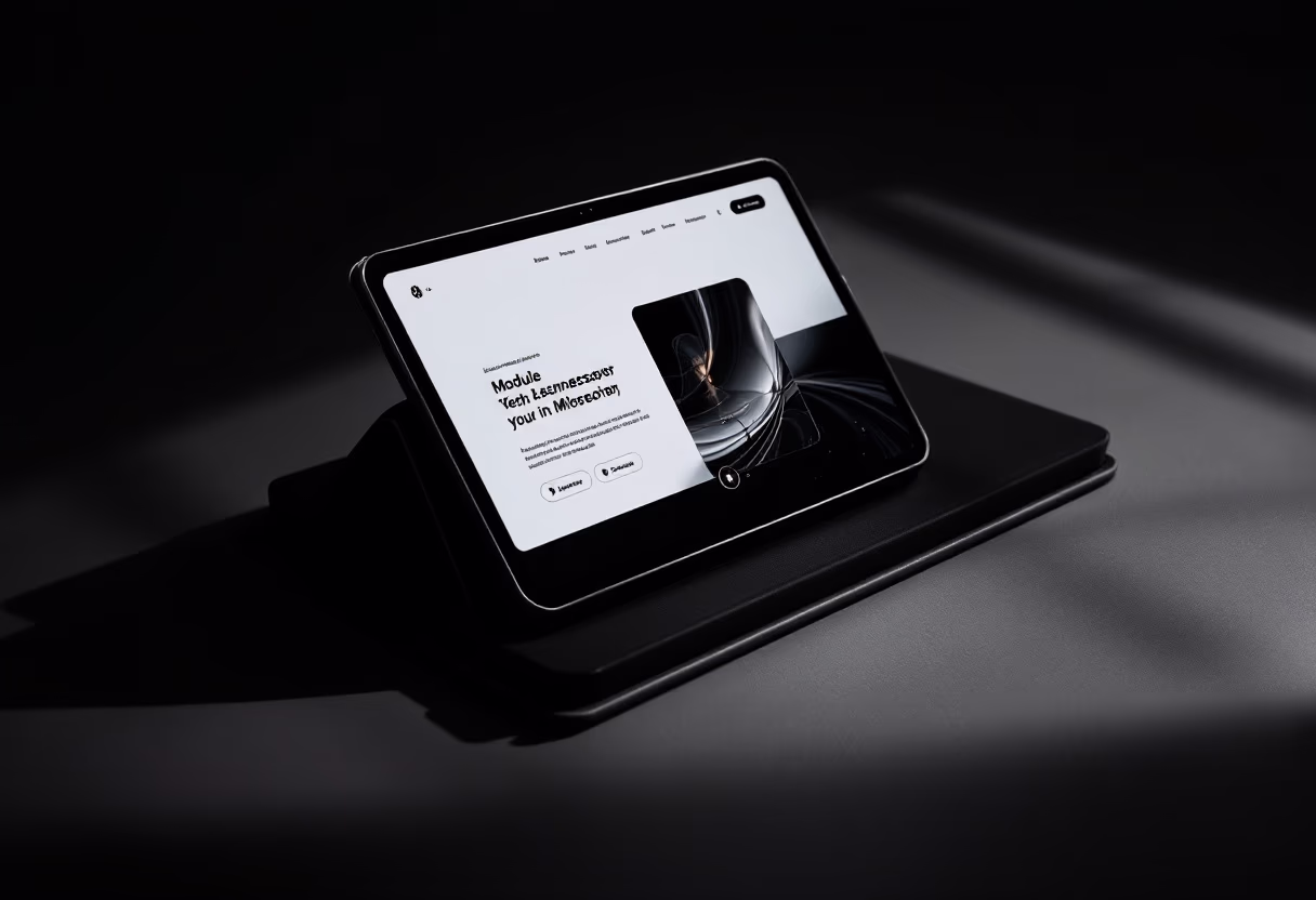 image of a digital interface on a tablet