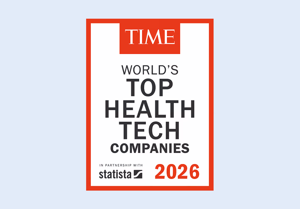 TIME World's Top Health Tech Companies 2026 award badge, created in partnership with Statista.