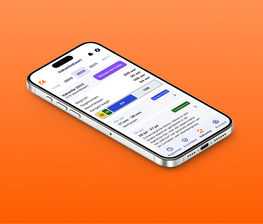 ClockWise app op een smartphone