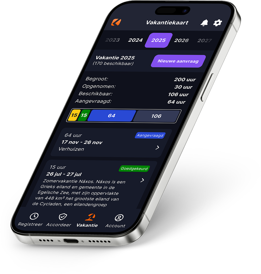 ClockWise app op een smartphone