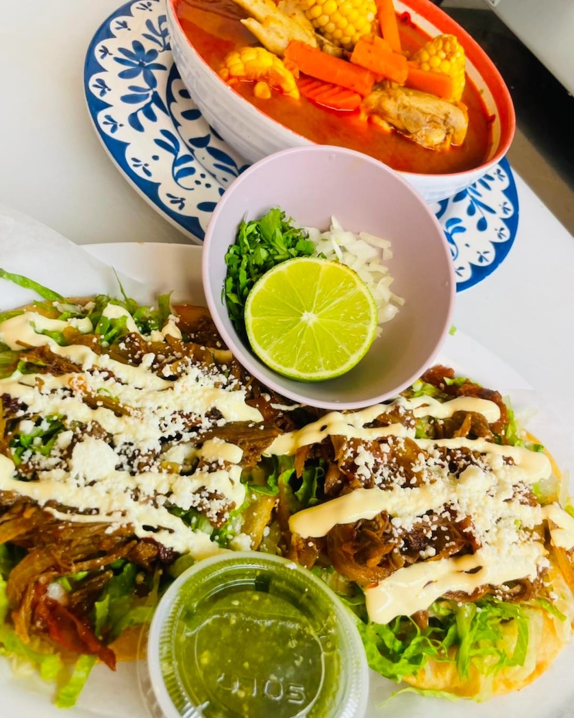 Tacos with sauce and soups