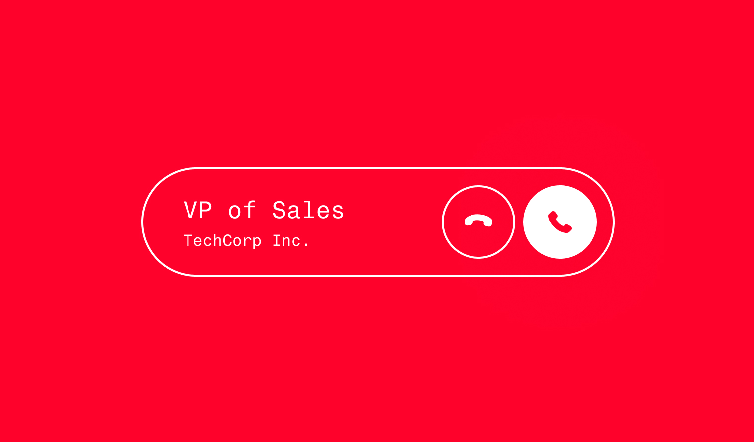 Minimal incoming call graphic representing a B2B appointment setting call with a sales decision maker.
