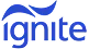 Stylized blue text word 'ignite' with a swoosh design above it.