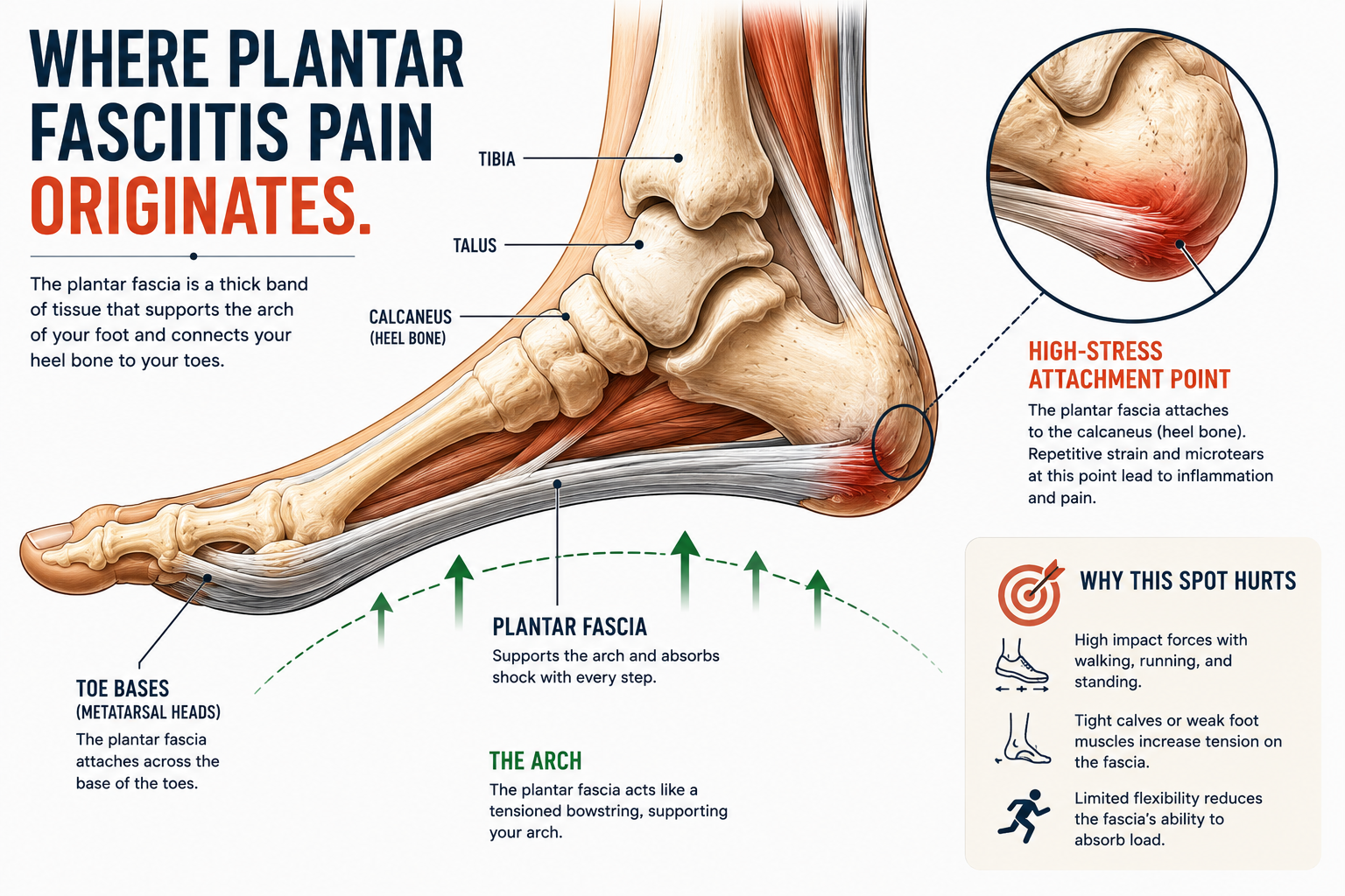 Where is Plantar Fasciitis Pain Originates infographic