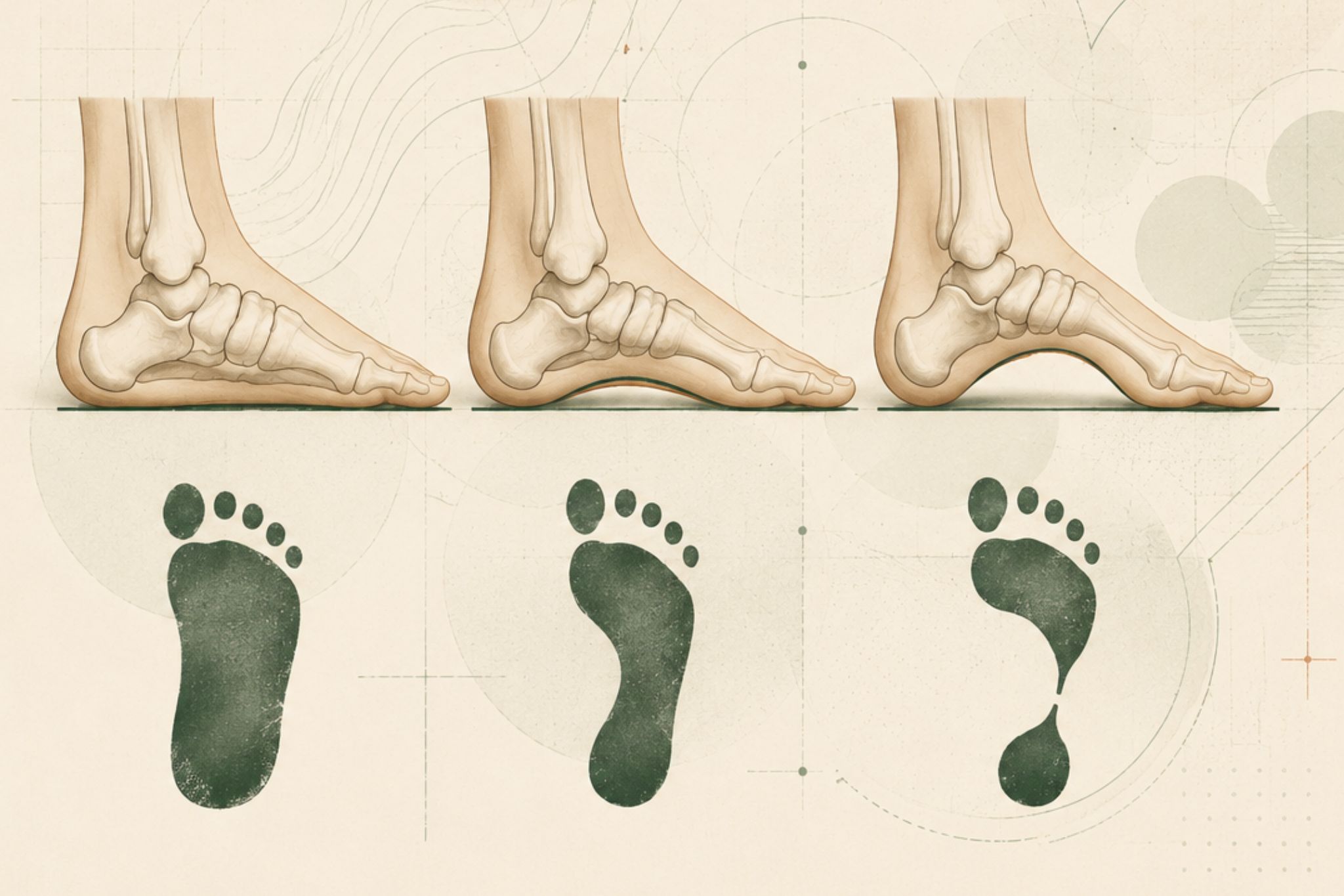 Foot arch comparison illustration