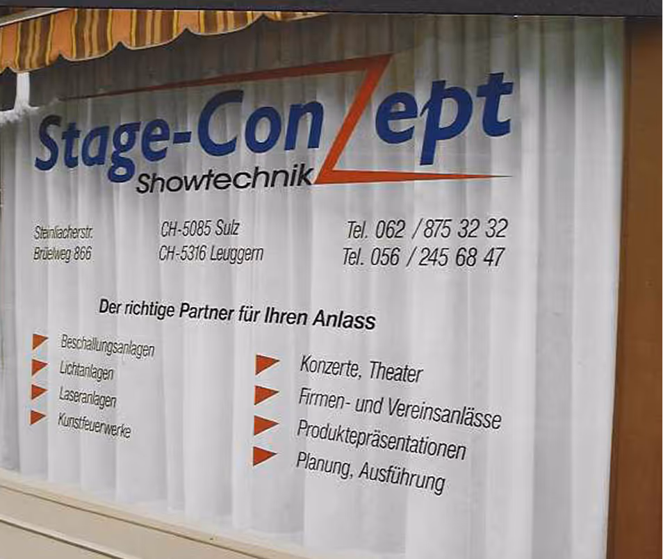 Erstes Lager der Stage-Conzept Showtechnik AG von aussen
