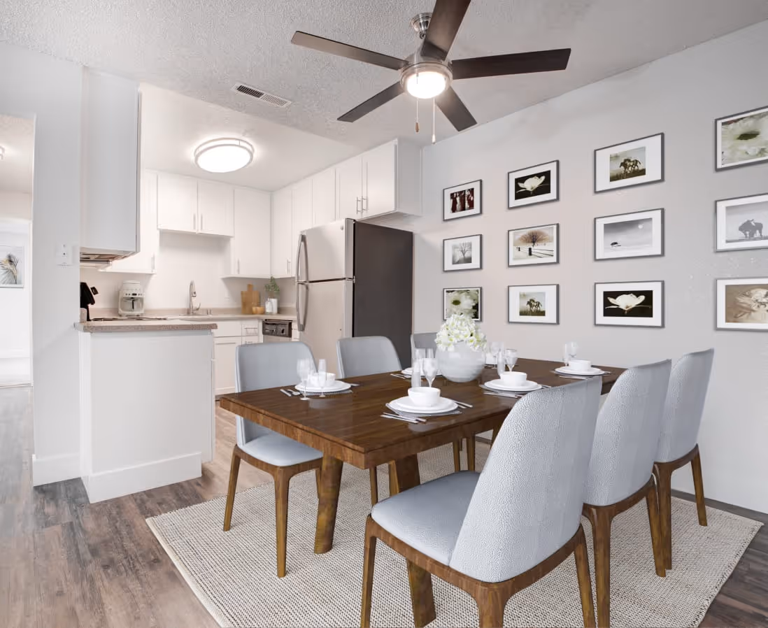 Staged dining room