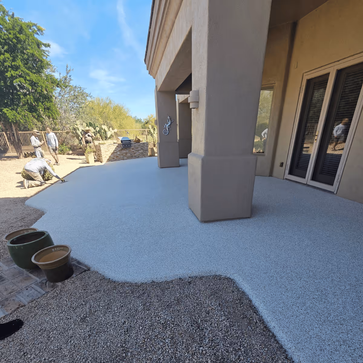 rubber stone backyard