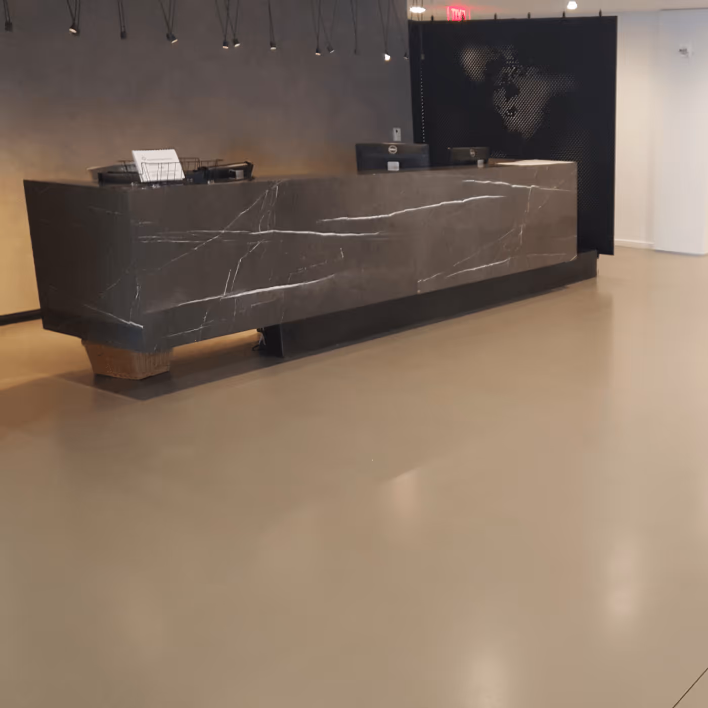 Concrete overlayments office flooring