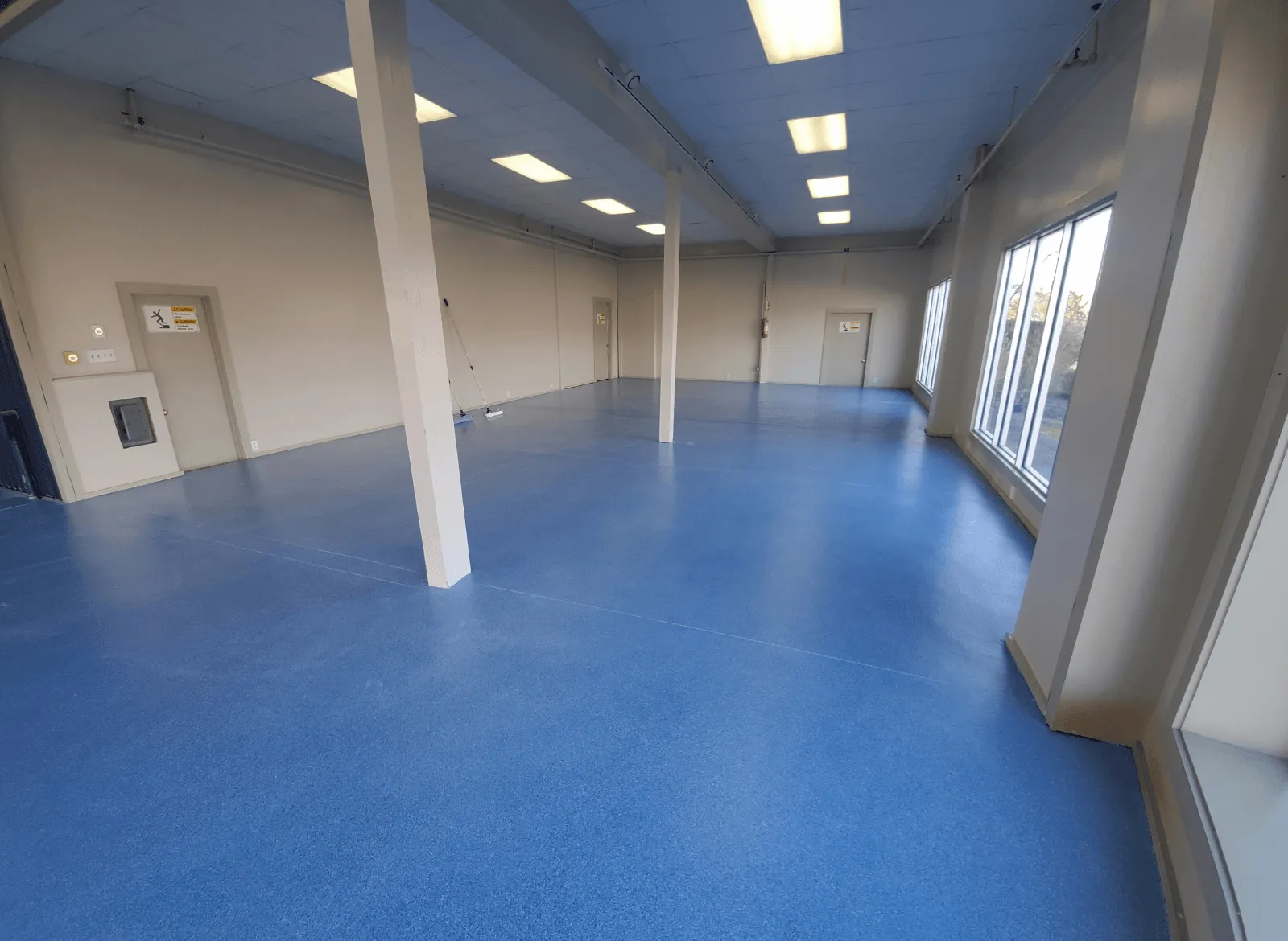 Coated showroom floor