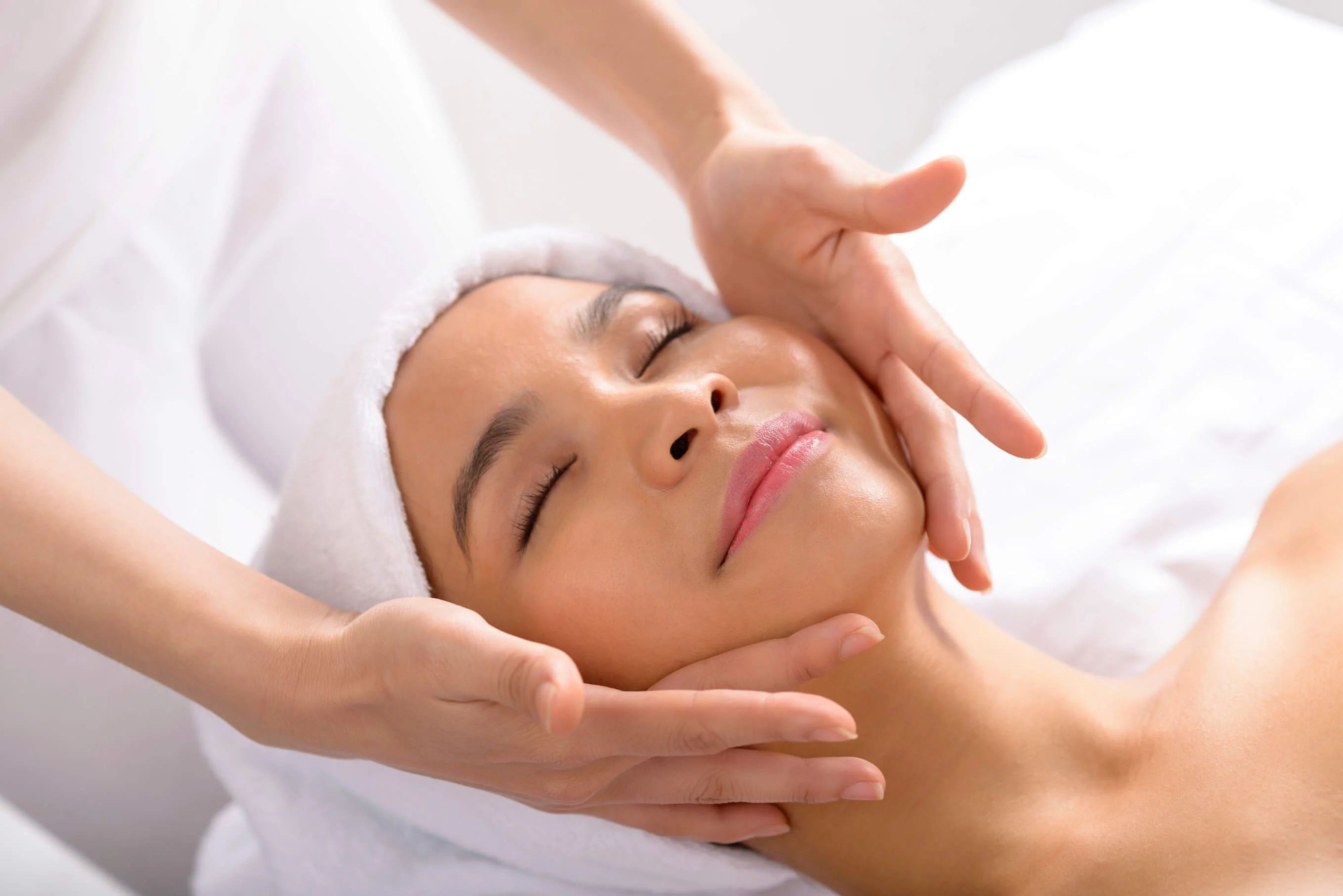 Woman Receiving a face massage
