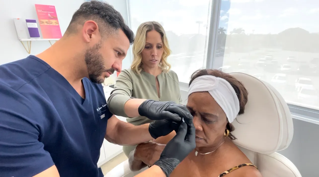 Woman receiving aesthetic treatments taught by Dr. Linette Rivera