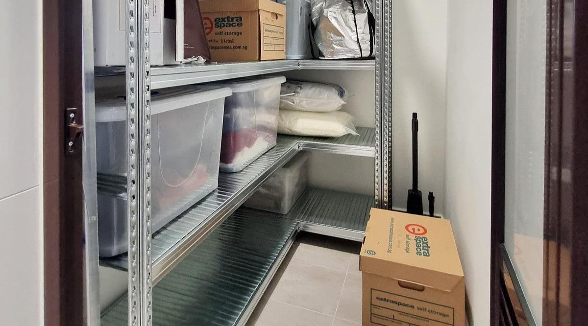 Storing area in bomb shelter