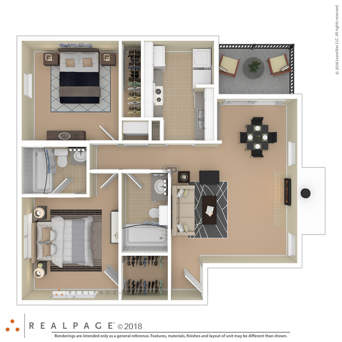 2 Bedroom Flip Floor plan