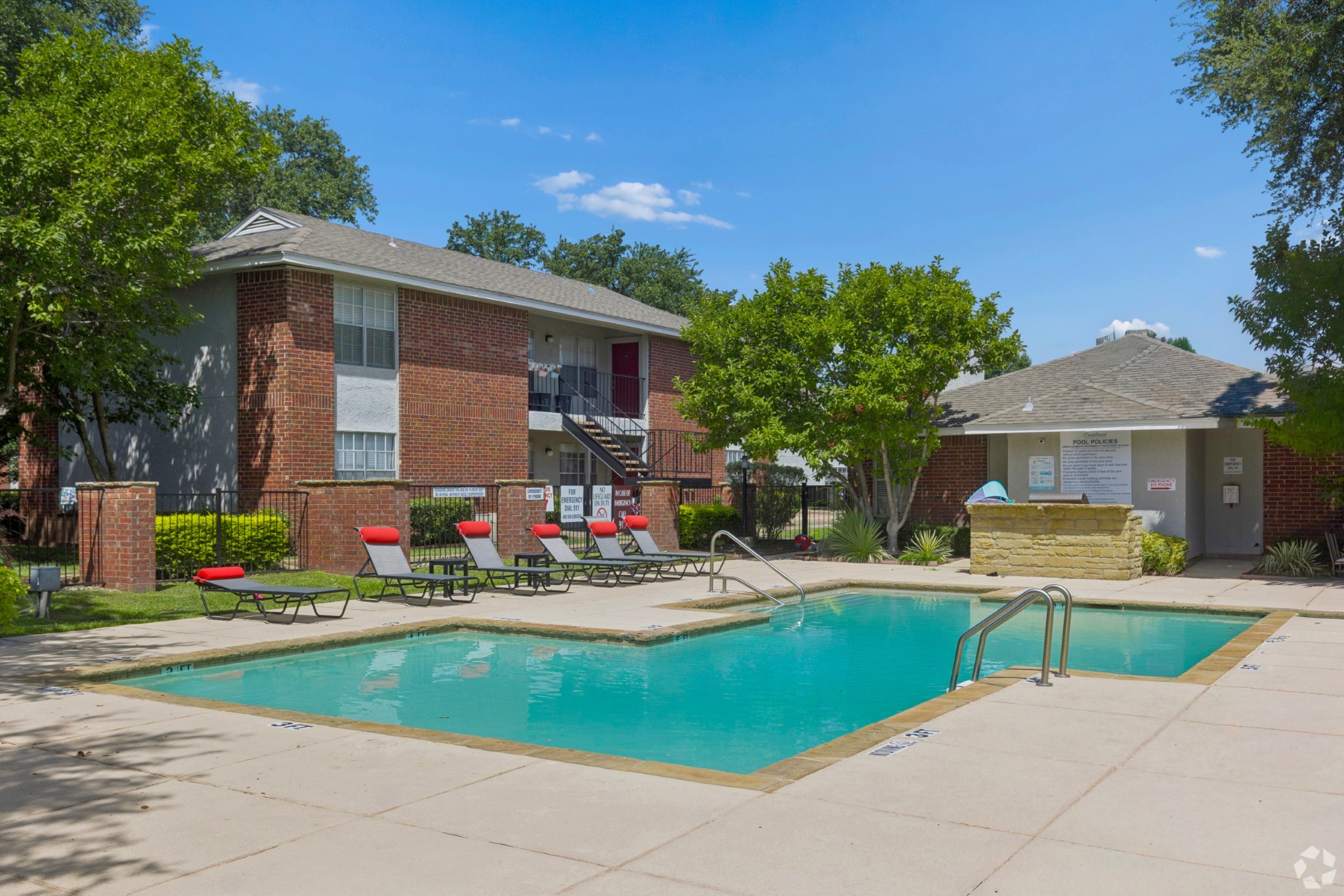 Pool at Crestbrook Apartments in Burleson, Texas