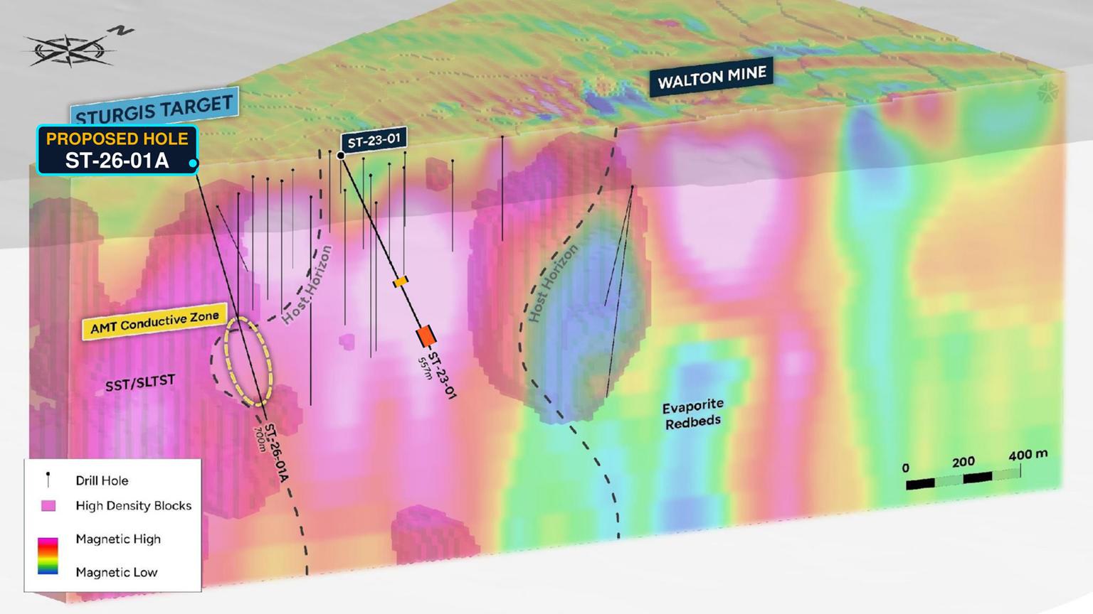 Oblique view of the Sturgis target and the Walton Mine.