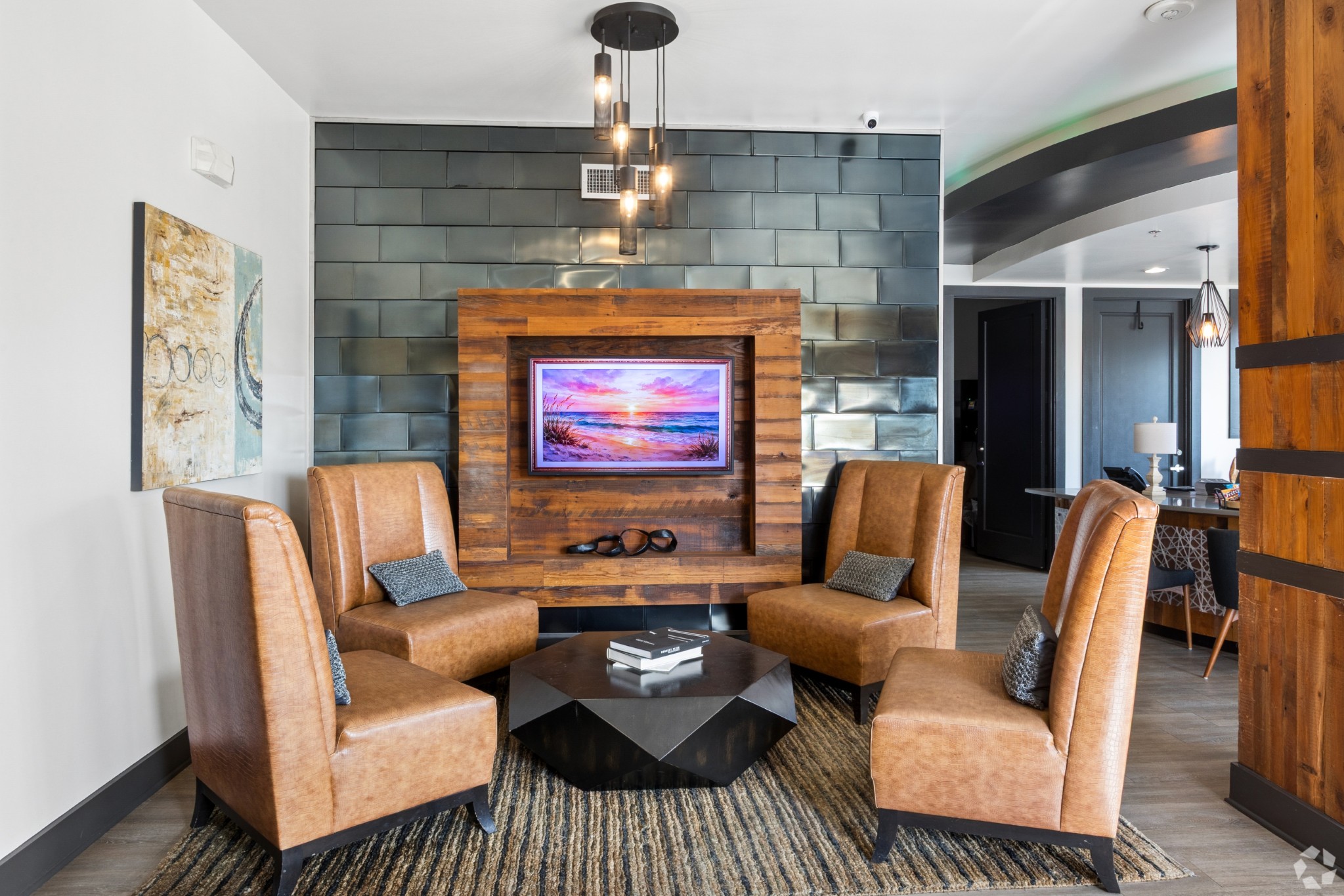 Clubhouse Seating Area at The Dakota at Bishop Arts Apartments in Dallas, Texas