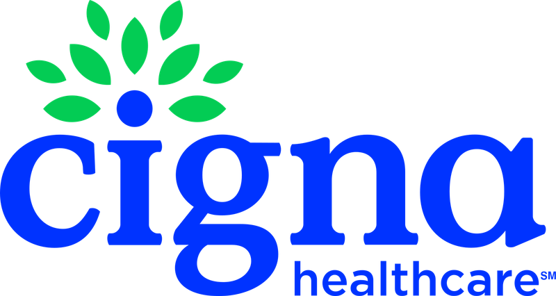 Cigna Healthcare logo with the word Cigna in dark blue letters next to a tree symbol with green leaves and an orange accent