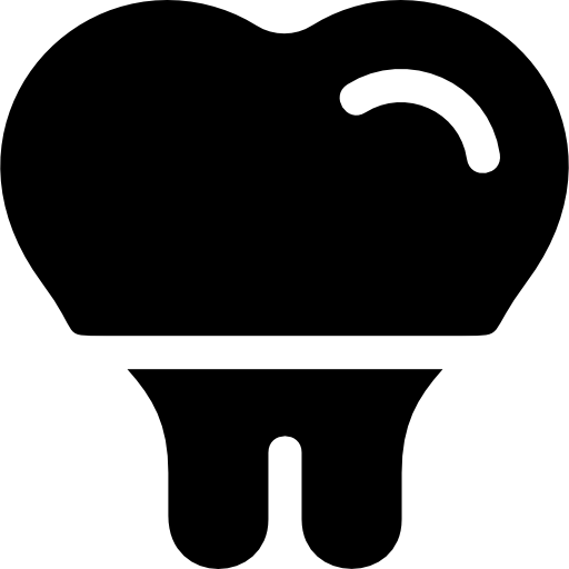 Icon of a crown over a tooth representing dental crowns