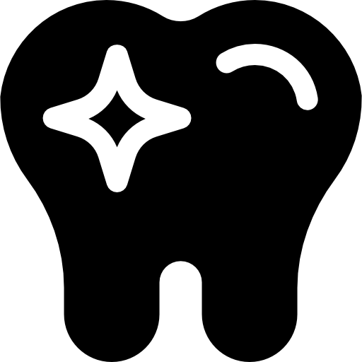 Icon of a bright sparkling tooth representing teeth whitening