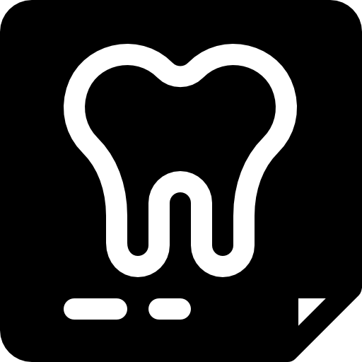 Icon of a tooth with an x-ray symbol