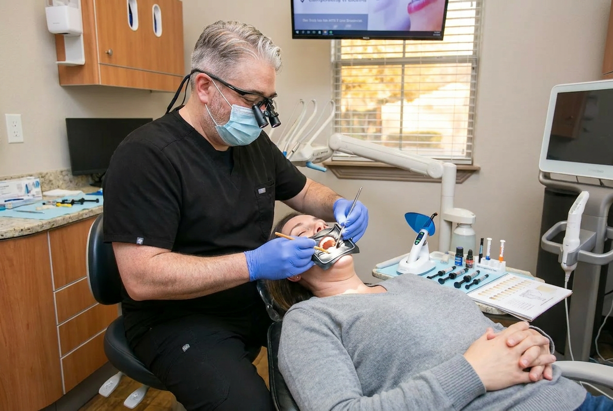 Composite filling material and curing light used for tooth colored fillings