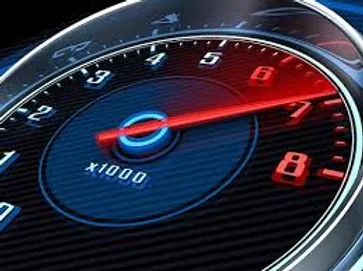 Image of Vehicle Tachometer redlining