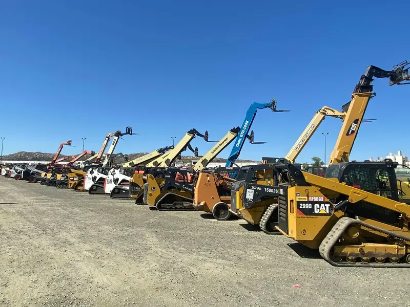 heavy equipment boom bucket in lot