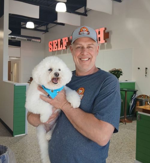 Jeff and a clean pup
