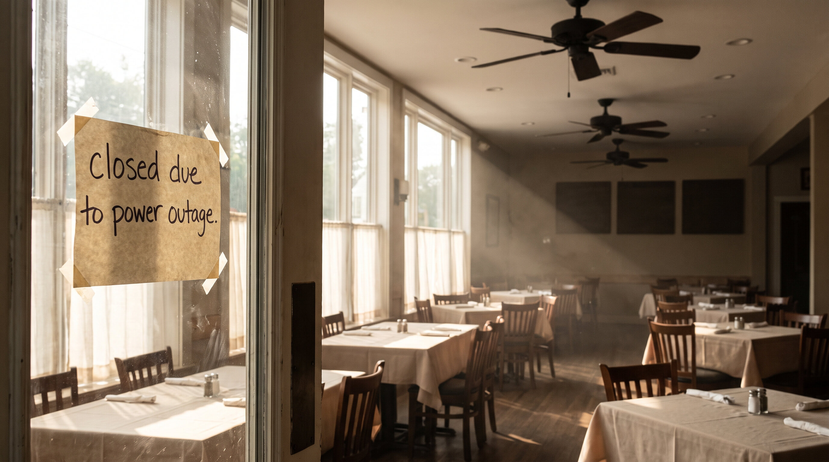 A restaurant closed because of a power outage
