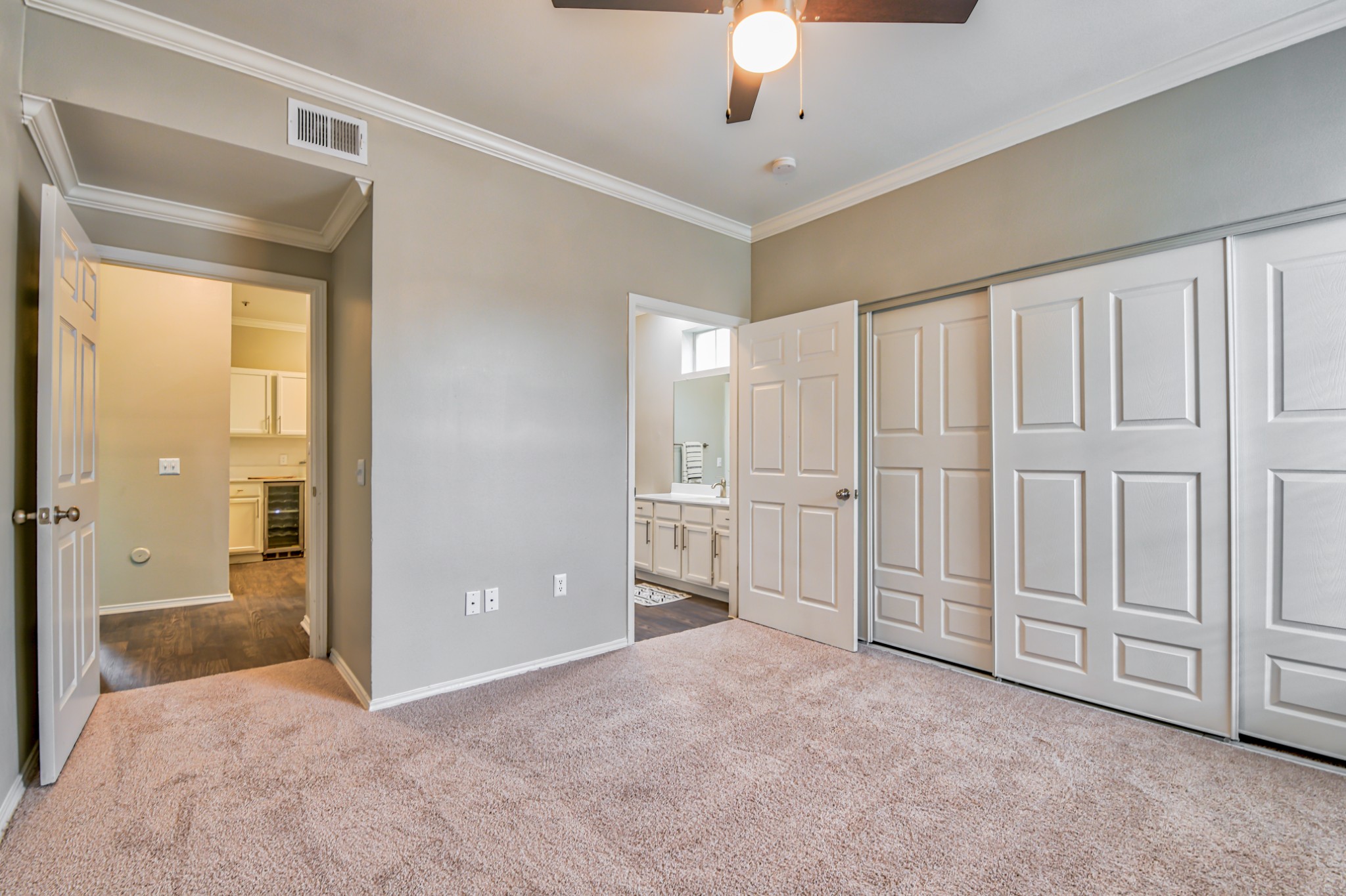 Bedroom in The Fairways at Prestonwood Apartments in Dallas, Texas