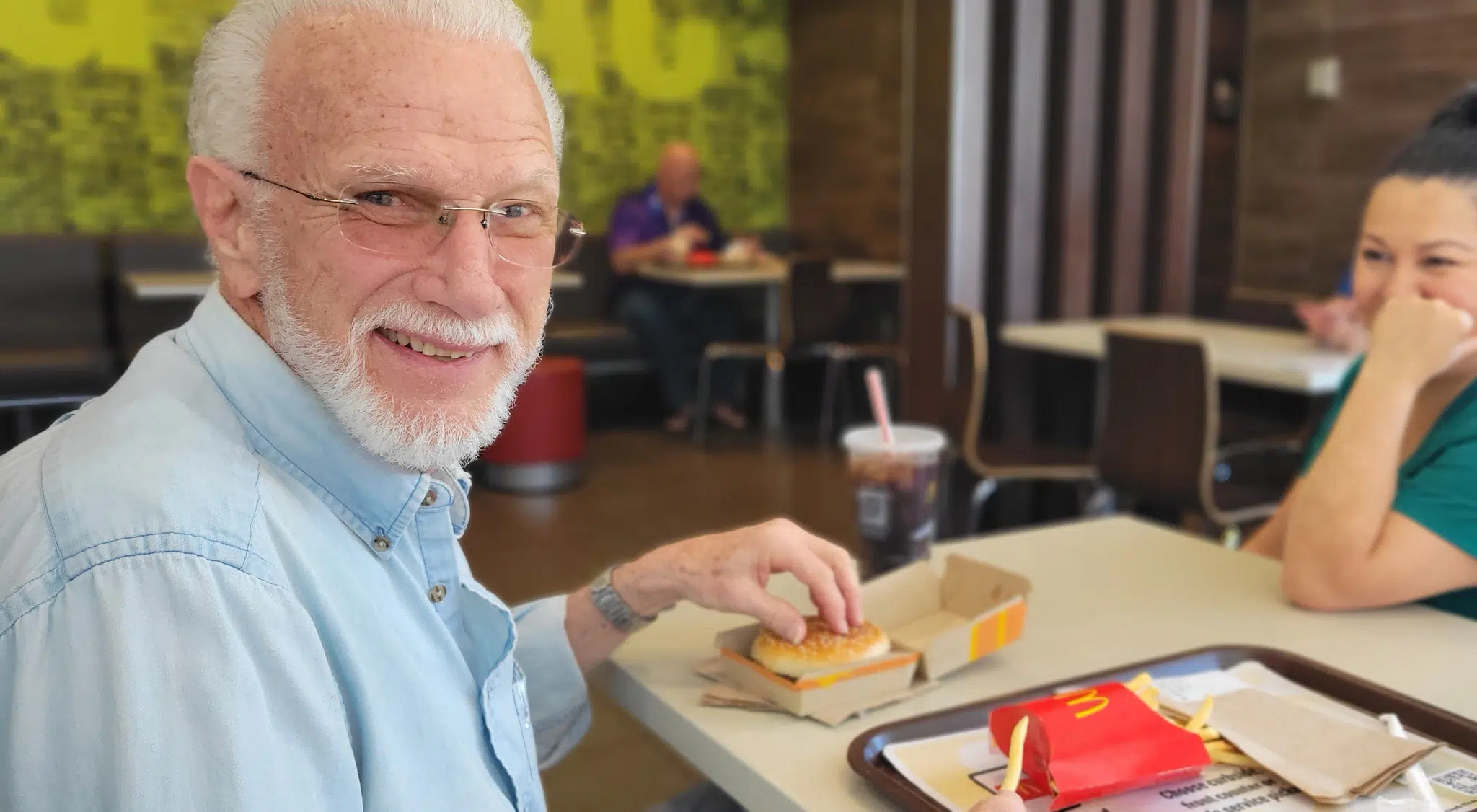 Willowbrook Place resident enjoying a day out at McDonalds