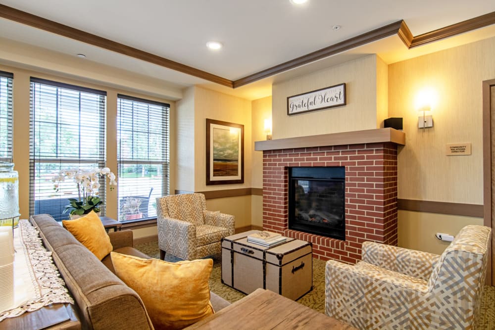 comfortable fireplace seating