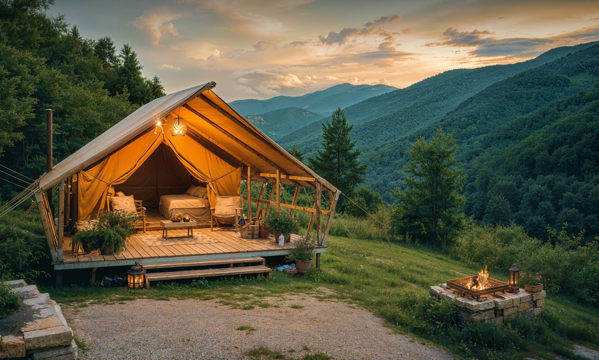 Perfect Glamping Destination Image Glamping X Webflow Template