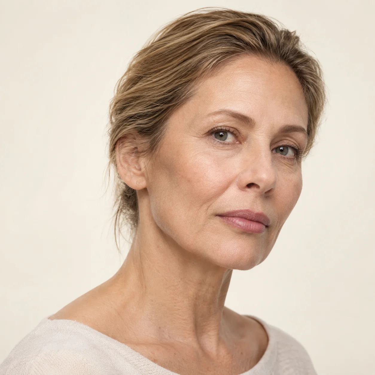 Mature woman showing the age related volume loss that dermal filler can restore